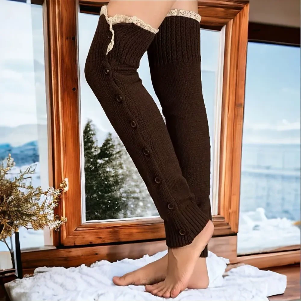 Frill top l Button-up l Brown l Long Leg Warmers l New